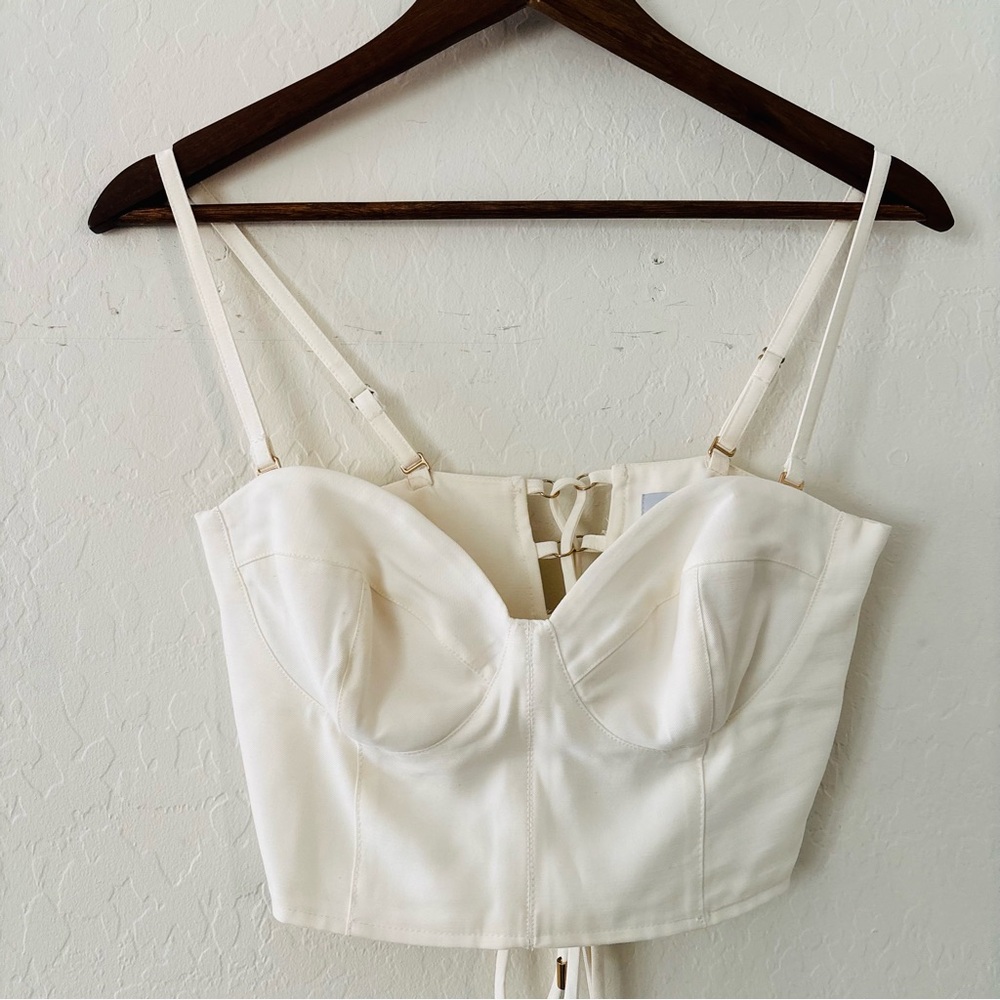 Sabina Musayev White Bustier Corset Top Crop Size‎ Small Revolve - Picture 2 of 7
